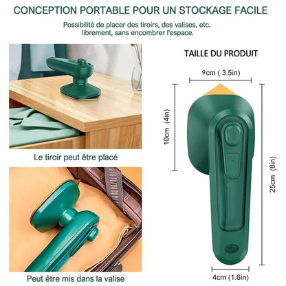 Fer à vapeur portable 2-en-1 – Repassage et défroissage instantané